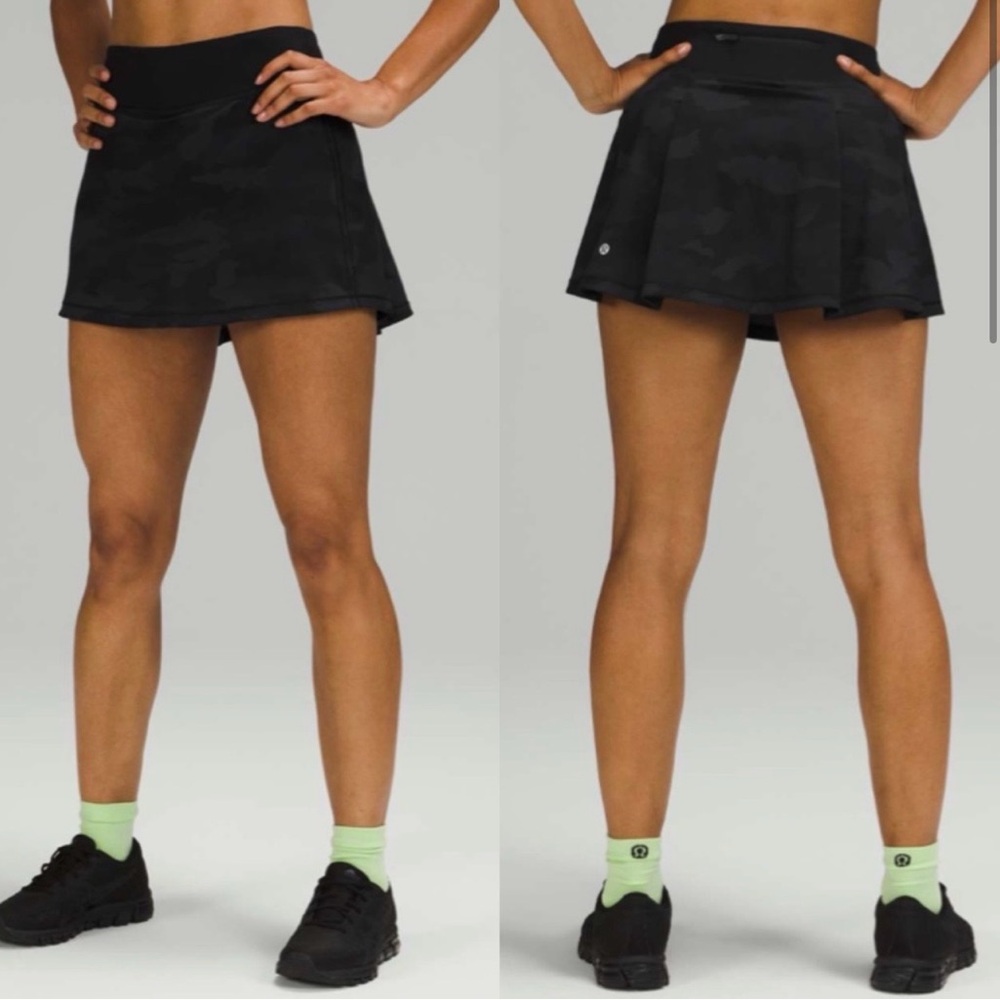 Lululemon Pace Rival Mid-Rise Skirt - TALL | Deep Camo Coal Multi Black